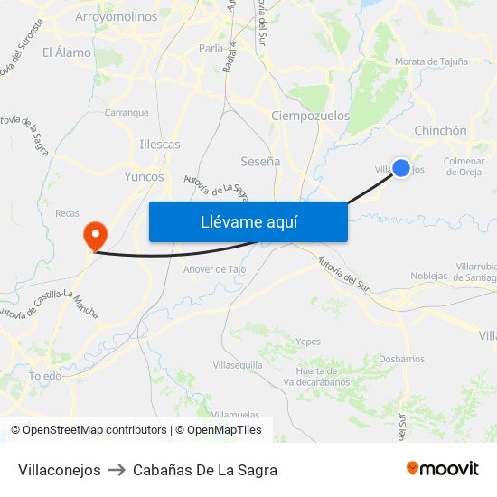 Villaconejos to Cabañas De La Sagra map