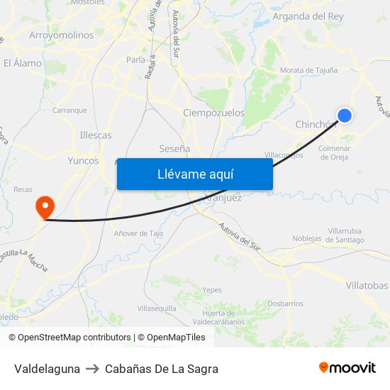 Valdelaguna to Cabañas De La Sagra map