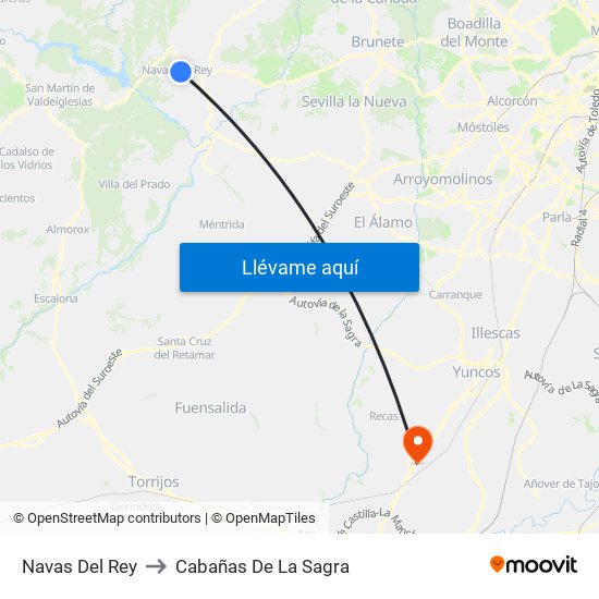 Navas Del Rey to Cabañas De La Sagra map