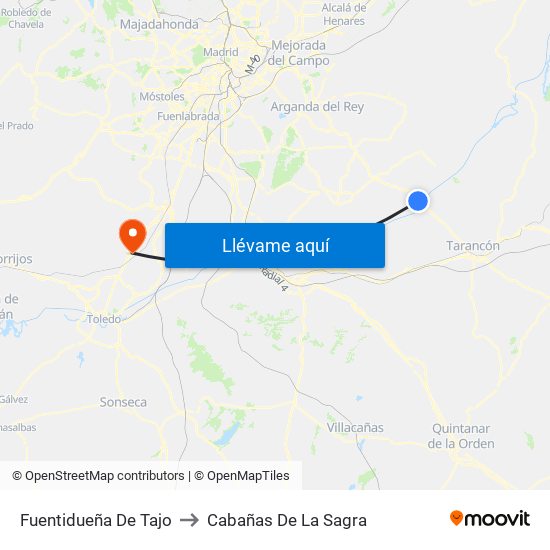 Fuentidueña De Tajo to Cabañas De La Sagra map