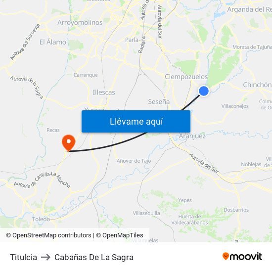Titulcia to Cabañas De La Sagra map