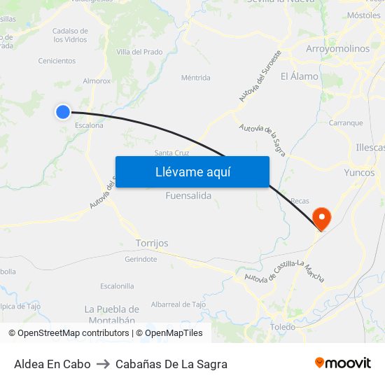 Aldea En Cabo to Cabañas De La Sagra map