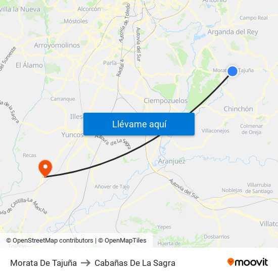 Morata De Tajuña to Cabañas De La Sagra map