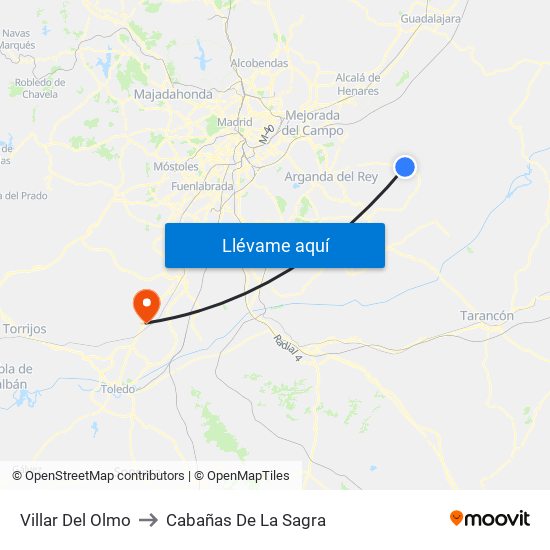 Villar Del Olmo to Cabañas De La Sagra map
