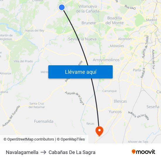 Navalagamella to Cabañas De La Sagra map