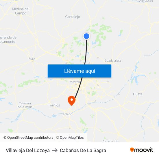 Villavieja Del Lozoya to Cabañas De La Sagra map