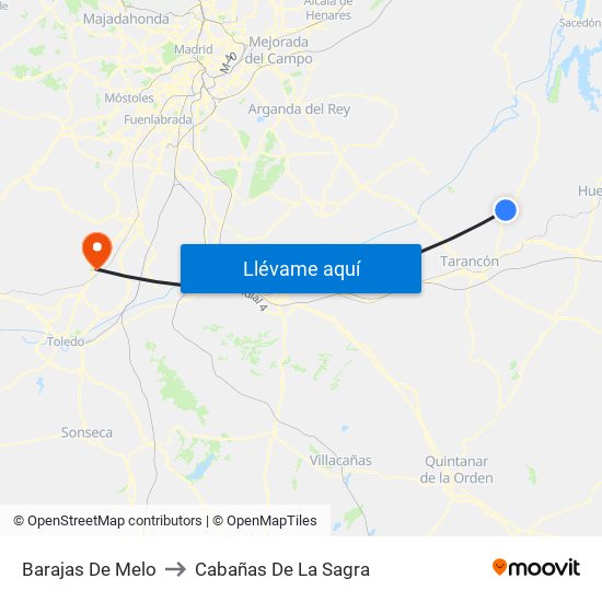 Barajas De Melo to Cabañas De La Sagra map