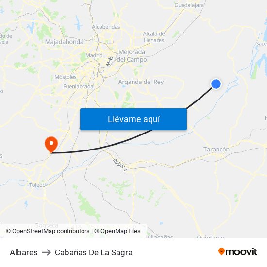 Albares to Cabañas De La Sagra map