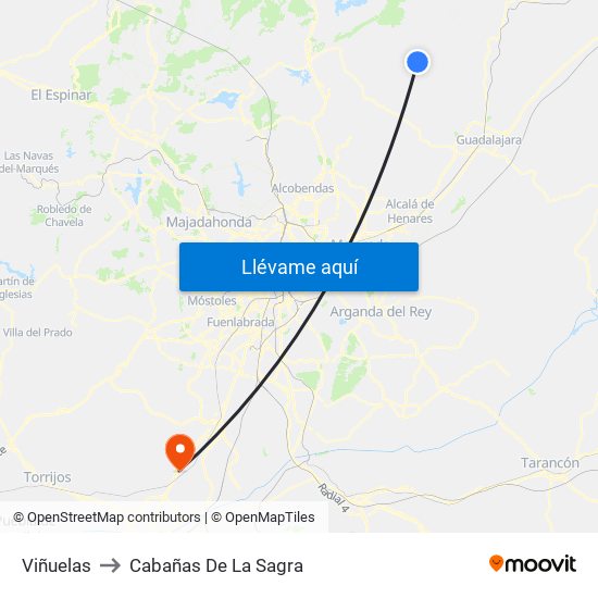Viñuelas to Cabañas De La Sagra map