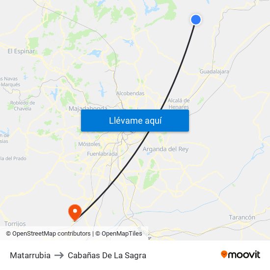 Matarrubia to Cabañas De La Sagra map