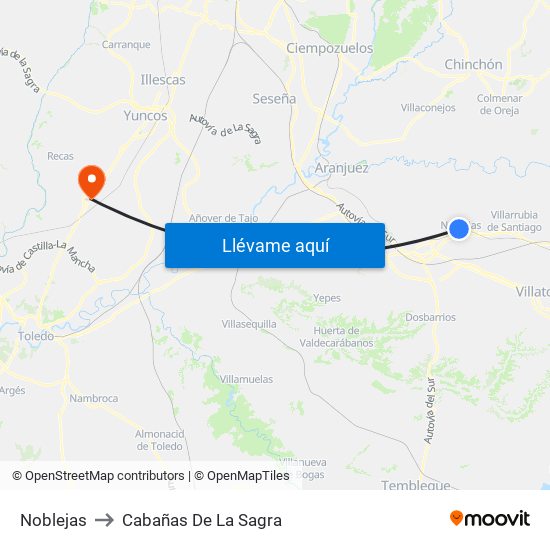 Noblejas to Cabañas De La Sagra map