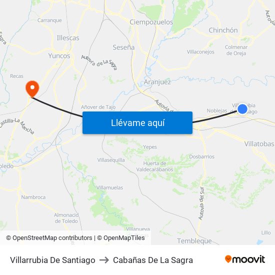 Villarrubia De Santiago to Cabañas De La Sagra map