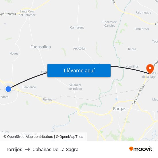 Torrijos to Cabañas De La Sagra map