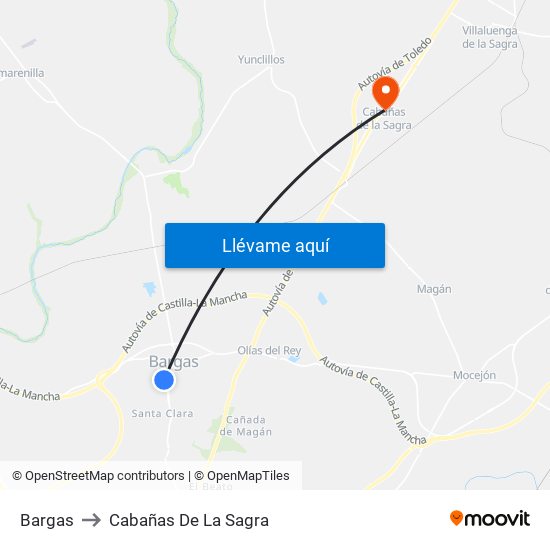 Bargas to Cabañas De La Sagra map