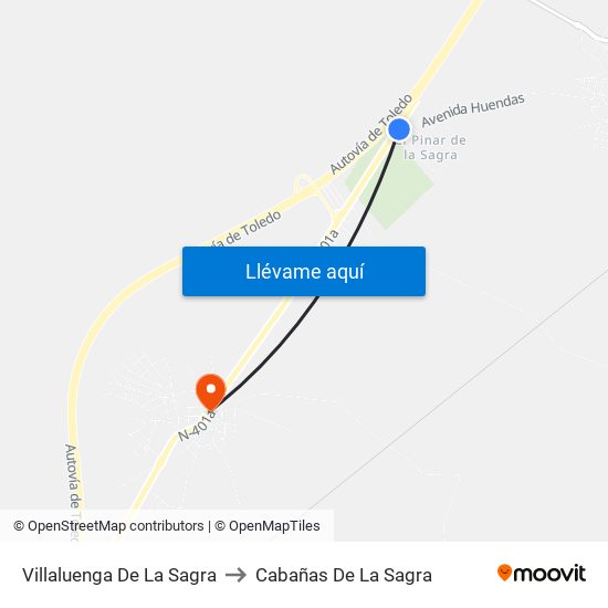 Villaluenga De La Sagra to Cabañas De La Sagra map