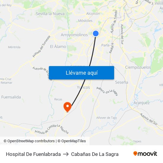 Hospital De Fuenlabrada to Cabañas De La Sagra map