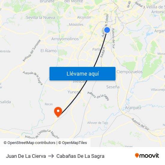 Juan De La Cierva to Cabañas De La Sagra map