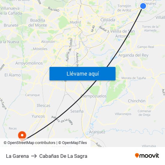 La Garena to Cabañas De La Sagra map