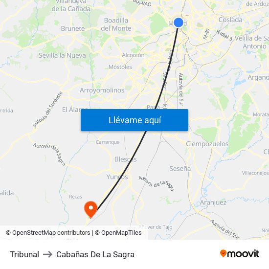 Tribunal to Cabañas De La Sagra map