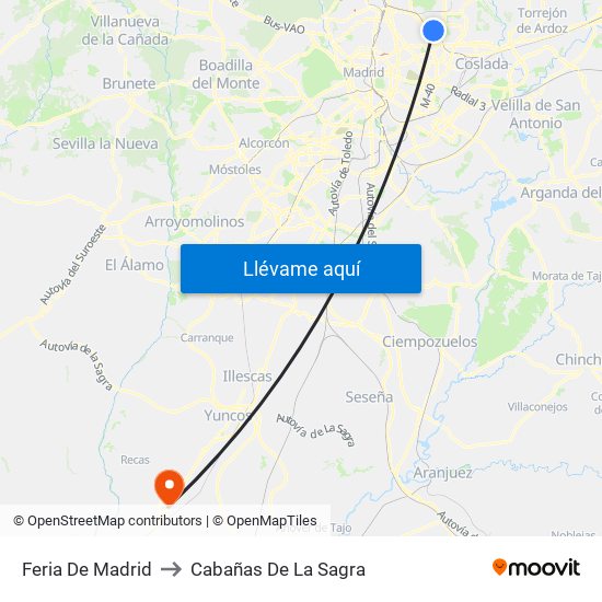 Feria De Madrid to Cabañas De La Sagra map