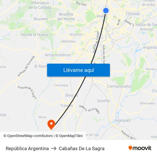 República Argentina to Cabañas De La Sagra map