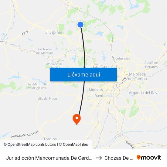 Jurisdicción Mancomunada De Cerdedilla Y Navacerrada to Chozas De Canales map