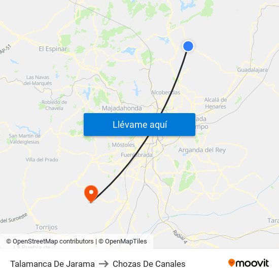 Talamanca De Jarama to Chozas De Canales map