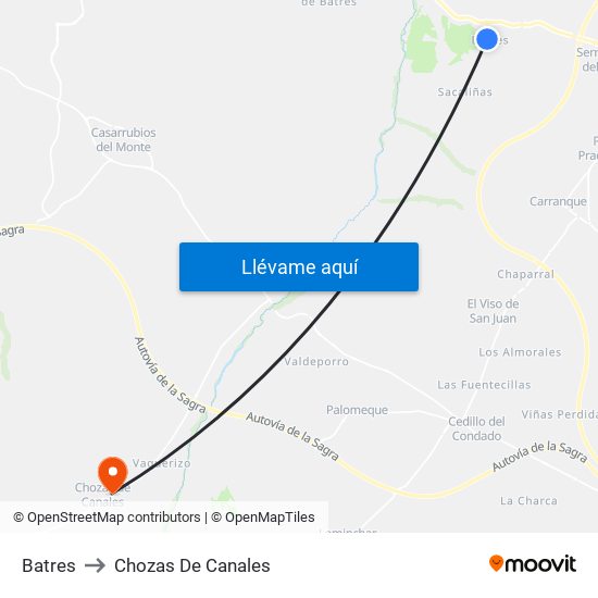 Batres to Chozas De Canales map
