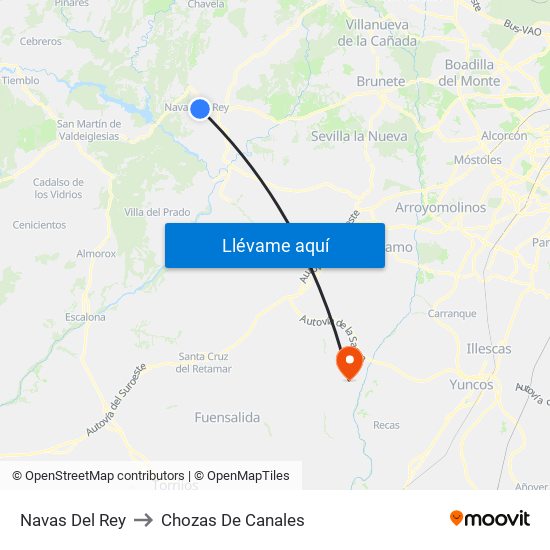 Navas Del Rey to Chozas De Canales map