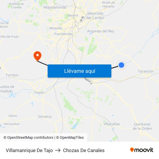 Villamanrique De Tajo to Chozas De Canales map
