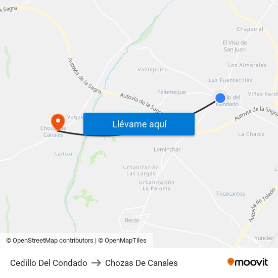 Cedillo Del Condado to Chozas De Canales map