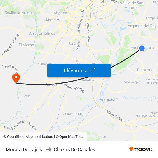 Morata De Tajuña to Chozas De Canales map