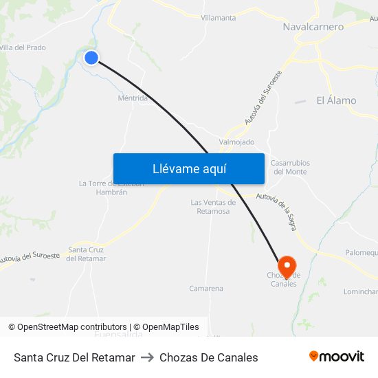 Santa Cruz Del Retamar to Chozas De Canales map