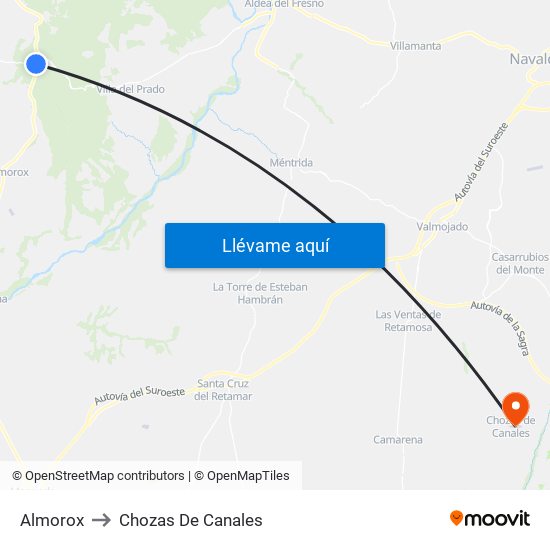 Almorox to Chozas De Canales map