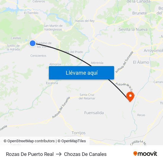 Rozas De Puerto Real to Chozas De Canales map