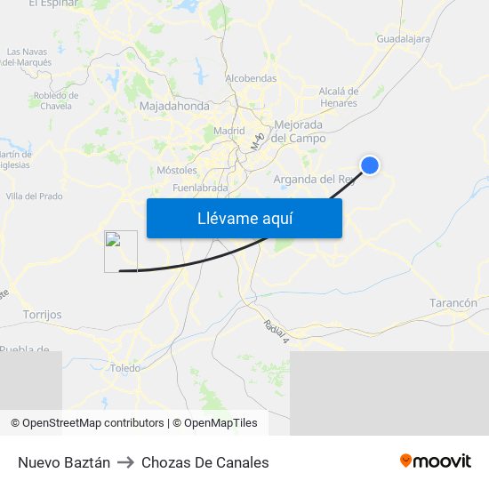 Nuevo Baztán to Chozas De Canales map