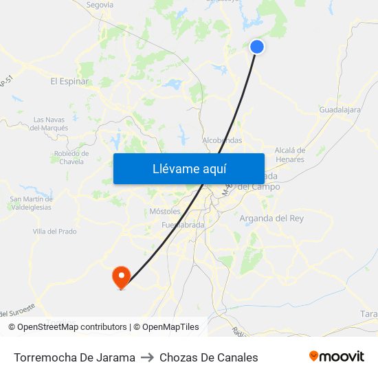 Torremocha De Jarama to Chozas De Canales map