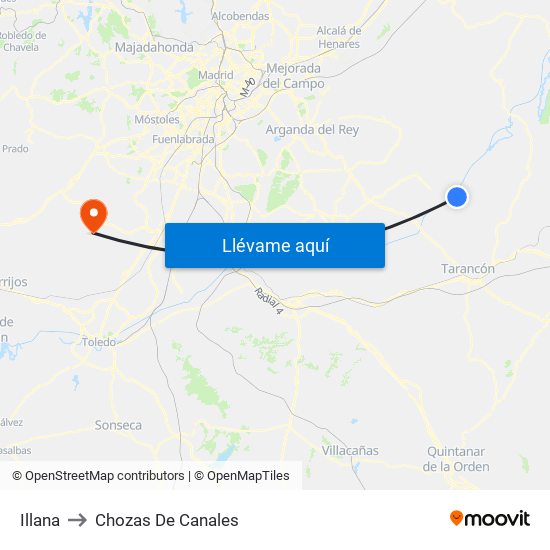 Illana to Chozas De Canales map