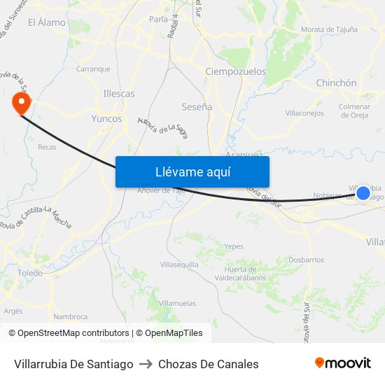 Villarrubia De Santiago to Chozas De Canales map