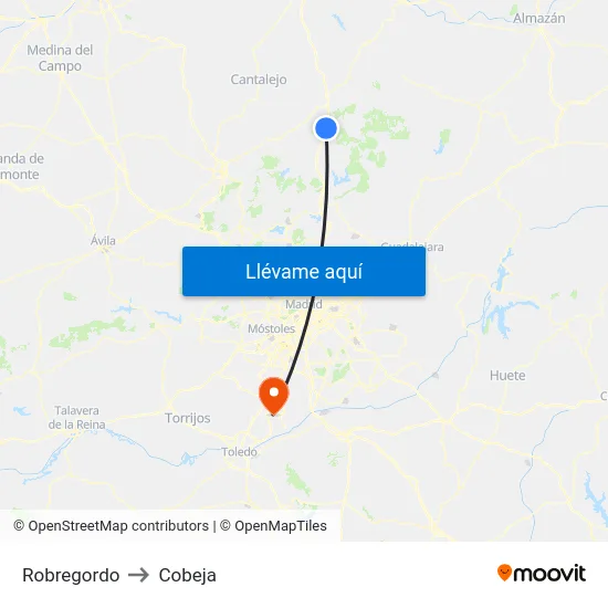 Robregordo to Cobeja map