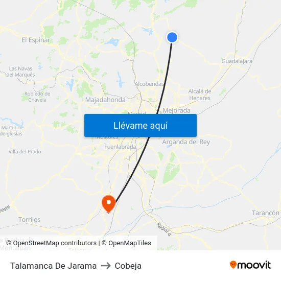 Talamanca De Jarama to Cobeja map