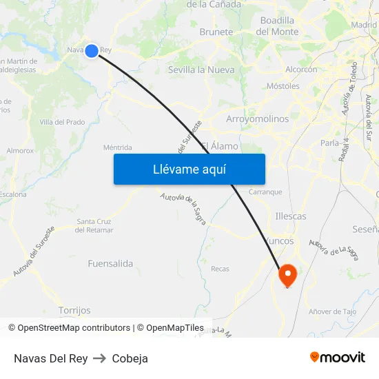 Navas Del Rey to Cobeja map