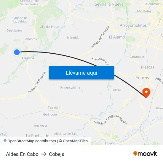 Aldea En Cabo to Cobeja map