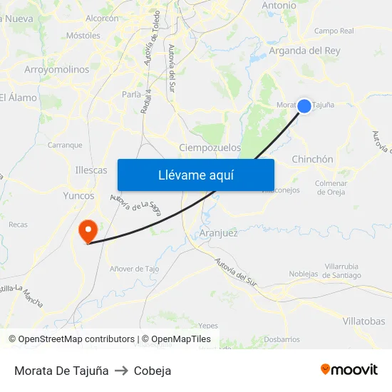 Morata De Tajuña to Cobeja map