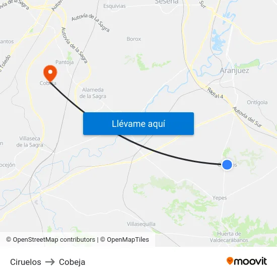 Ciruelos to Cobeja map