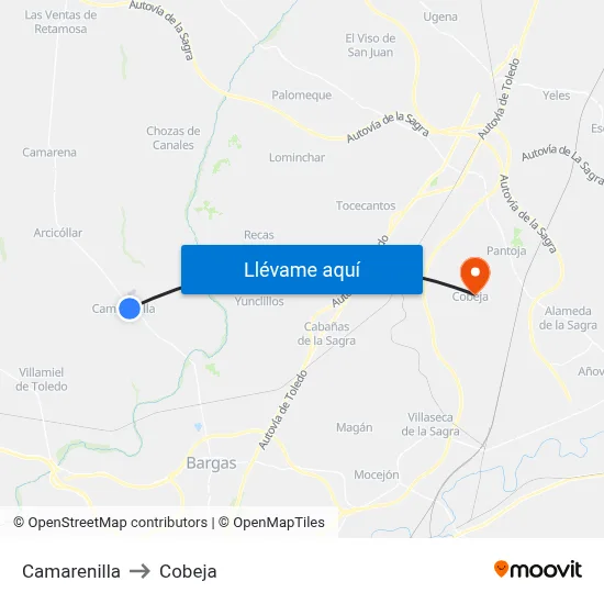 Camarenilla to Cobeja map