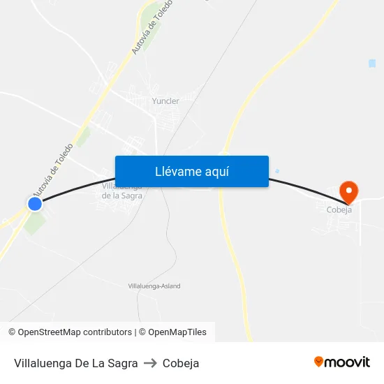 Villaluenga De La Sagra to Cobeja map