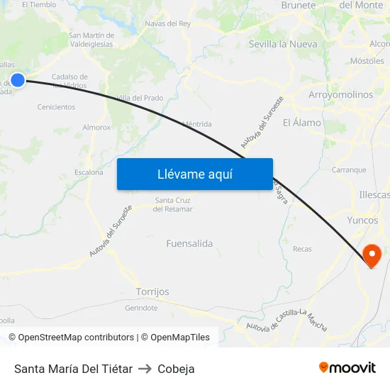 Santa María Del Tiétar to Cobeja map