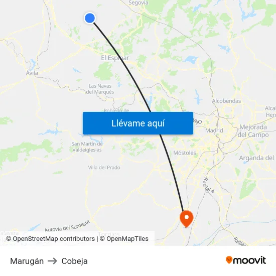 Marugán to Cobeja map