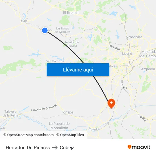 Herradón De Pinares to Cobeja map